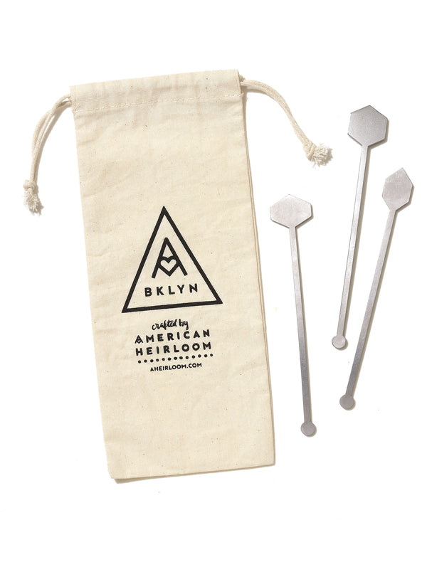 Stainless Steel Geometric Cocktail Stirrers