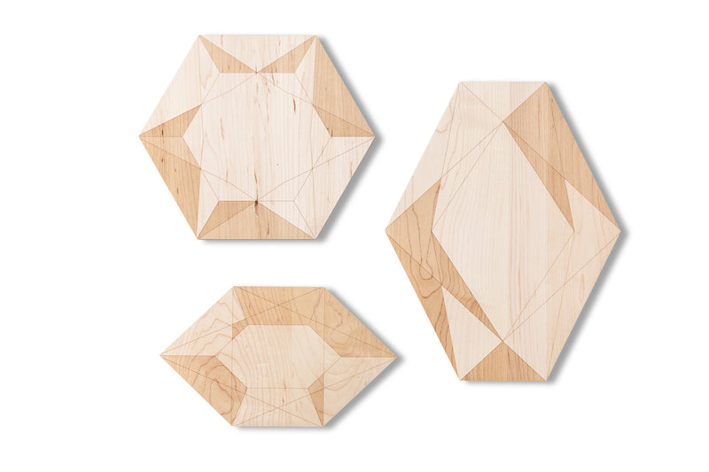 Large Geometric Gem Shaped Maple Cutting Board