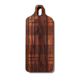 Large Plank Shaped Cutting Board with Plaid Pattern