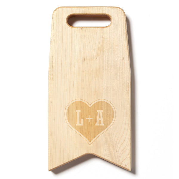 Couple Initials In A Heart: 12x6 Cutting Board