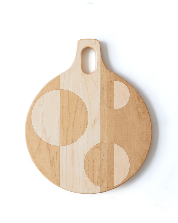 Contrasting Circle Pattern : 11-inch Round Cutting Board